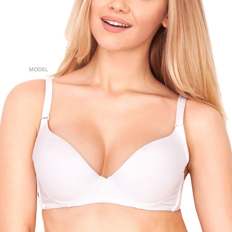 Woman in a white bra